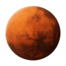 Mars: Red planet with dusty surface and polar ice caps